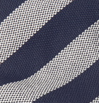 Thom Sweeney - 7.5cm Striped Cotton and Silk-Blend Tie - Blue