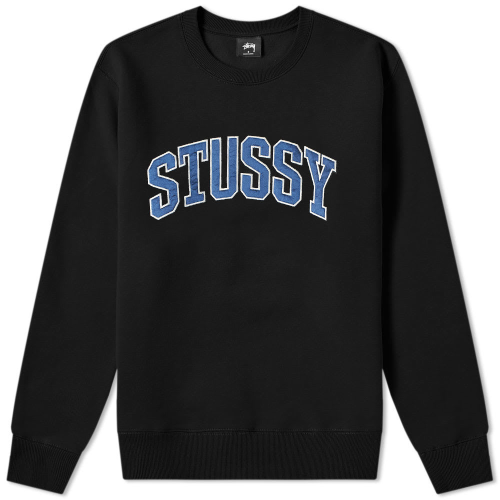 Stussy stock logo store applique crew sweat