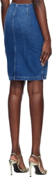 Nensi Dojaka Blue Livia Asymmetric Zip Denim Midi Skirt