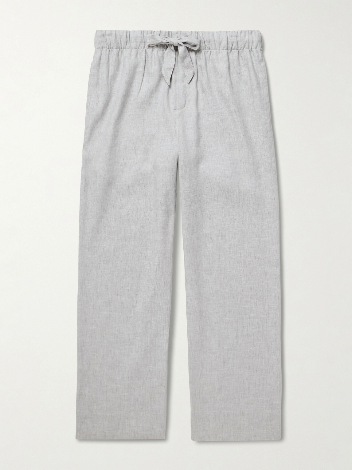 Frescobol Carioca - Luan Straight-Leg Linen and Cotton-Blend Drawstring Trousers - Gray