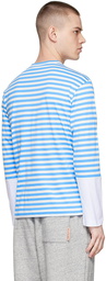 Comme des Garçons Play Blue Cotton Long Sleeve T-Shirt