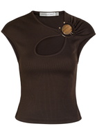 Christopher Esber Cut-out Jersey top Brown