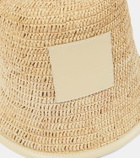 Jacquemus Le Bob Soli logo raffia bucket hat