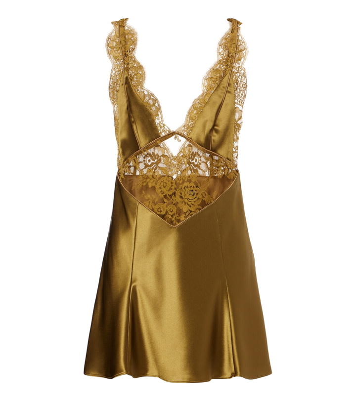 Photo: Retrofête Bonny lace-trimmed satin minidress
