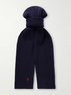 Polo Ralph Lauren - Logo-Embroidered Ribbed Wool Scarf and Beanie Set