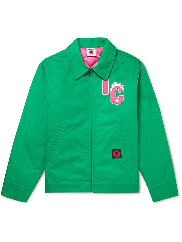 Photo: ICECREAM - Logo-Appliquéd Padded Cotton-Twill Jacket - Green