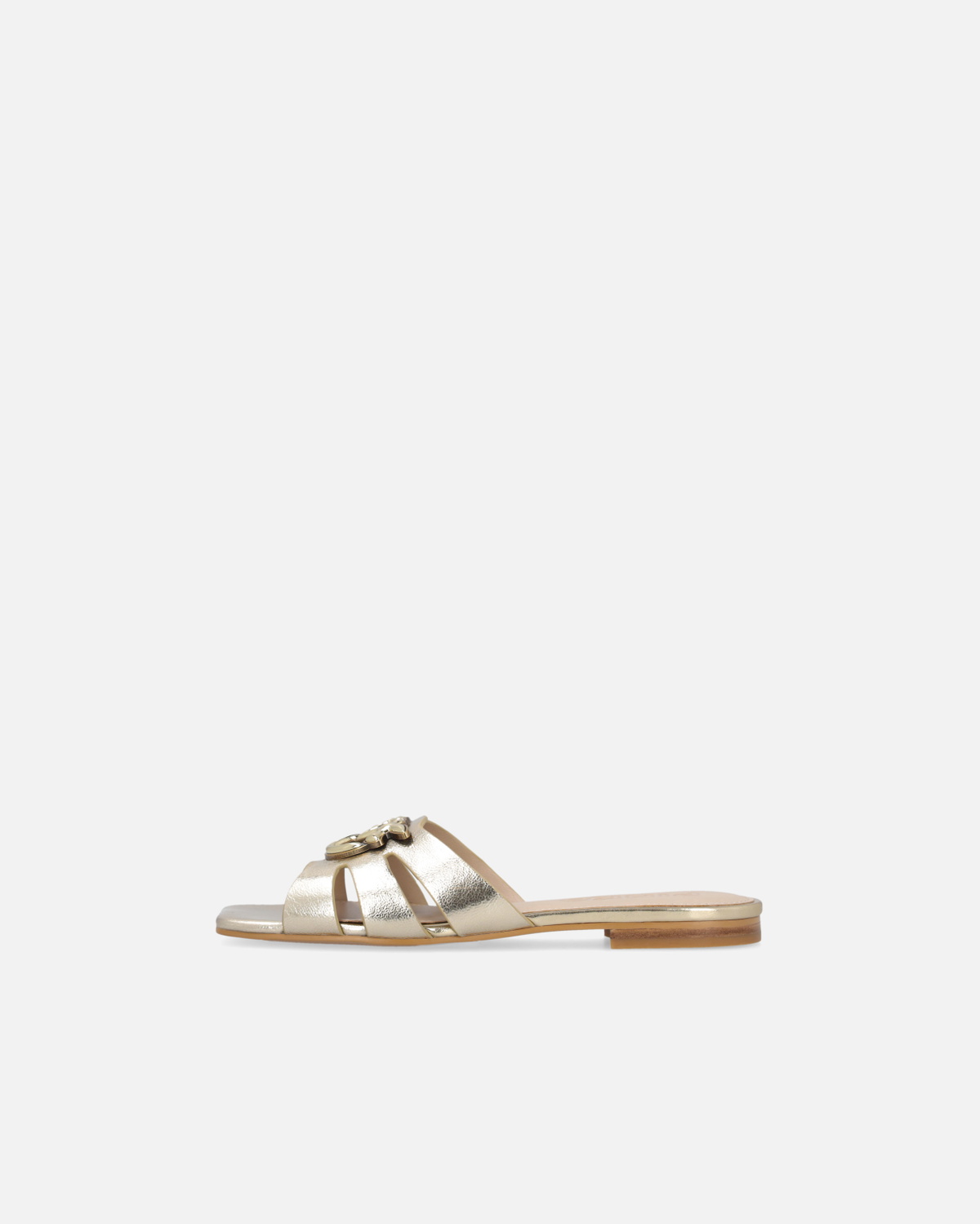 Pinko Open Slip Ons In Laminated Nappa Leather Platinum