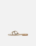 Pinko Open Slip Ons In Laminated Nappa Leather Platinum