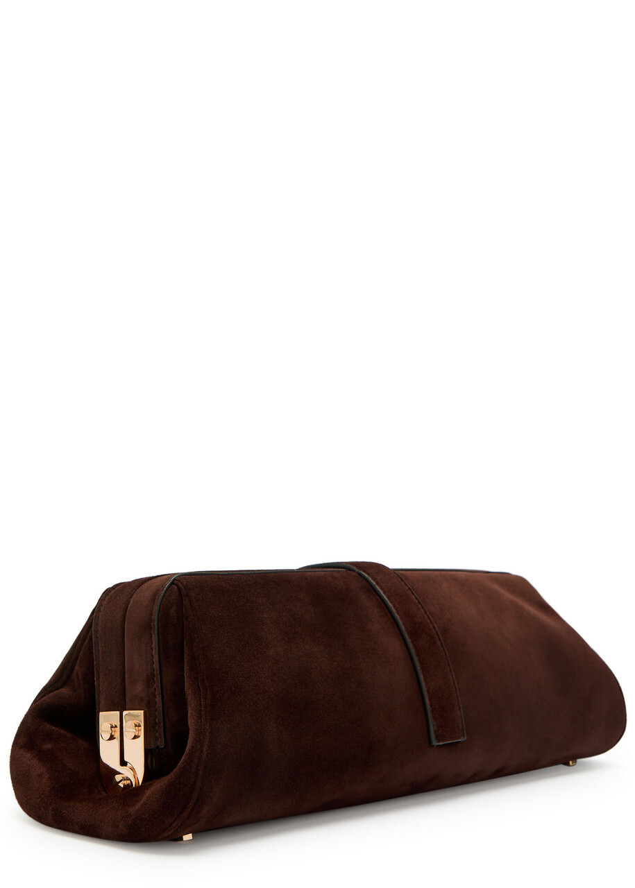 Gabriela Hearst Baguette Suede Clutch bag - Dark Brown - One Size