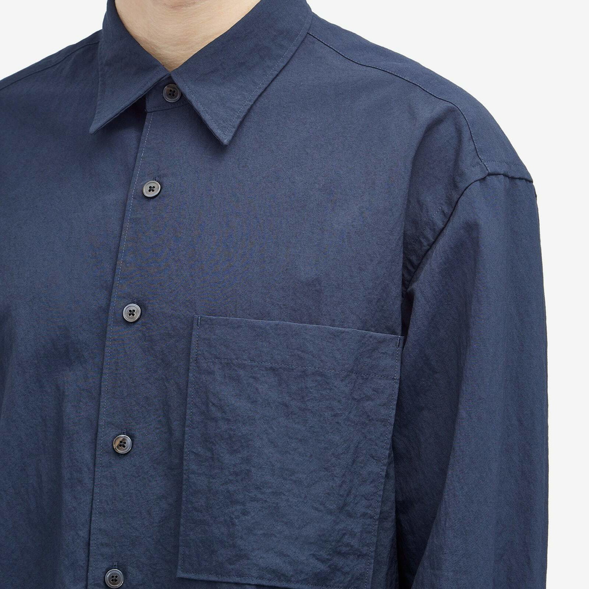 Navy Blue Nylon Overshirt