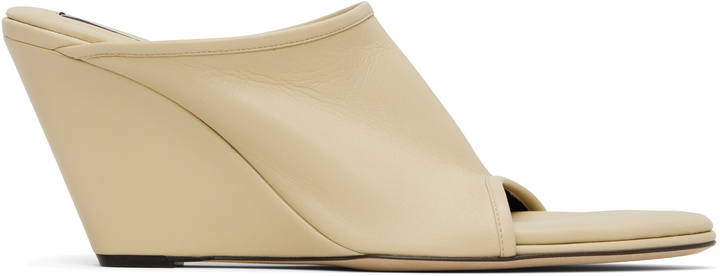 Photo: CHRISTEN SSENSE Exclusive Beige 75mm Stretch Mules