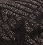 Y-3 - Logo-Intarsia Metallic Knitted Beanie - Black