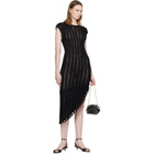 Loulou de Saison Black Malena Ruffled Crochet Midi Dress