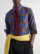 Polo Ralph Lauren - Button-Down Collar Checked Cotton-Flannel Shirt - Blue