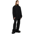 Rick Owens Black Tower Collared Mac Coat