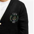 Casablanca Men's Embroidered Casa Way Cardigan in Black