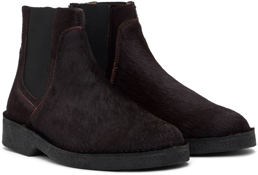 A.P.C. Burgundy Theodore Ankle Boots