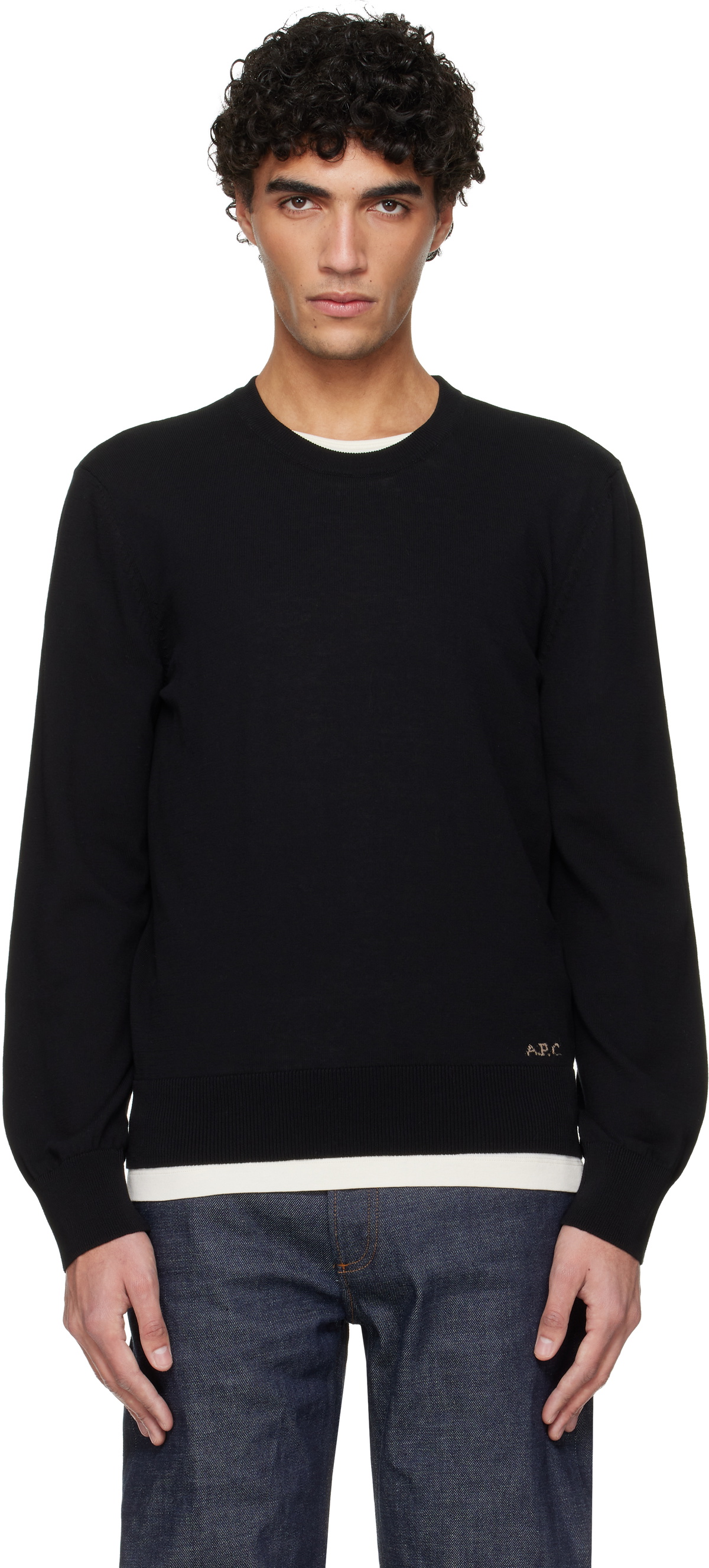 A.P.C. Black Cotton Sweater