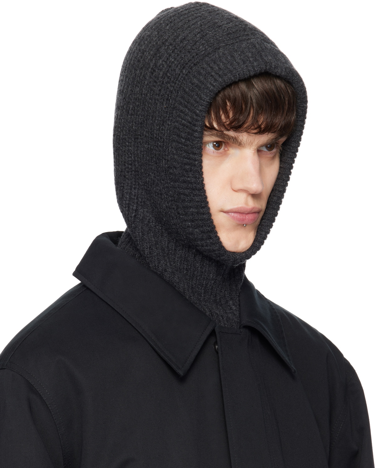 LEMAIRE ルメール　新品未使用　HOOD バラクラバ　BLACK LEMAIRE - 【新品】lemaire hood バラクラバ ニット フード 黒 Sサイズ