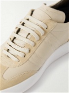 Brioni - Suede-Trimmed Leather Sneakers - Neutrals