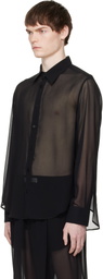 LGN Louis Gabriel Nouchi Black Classic Transparent Shirt