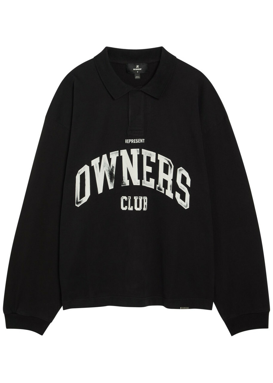 Represent Owners Printed Cotton Rugby top Black Black