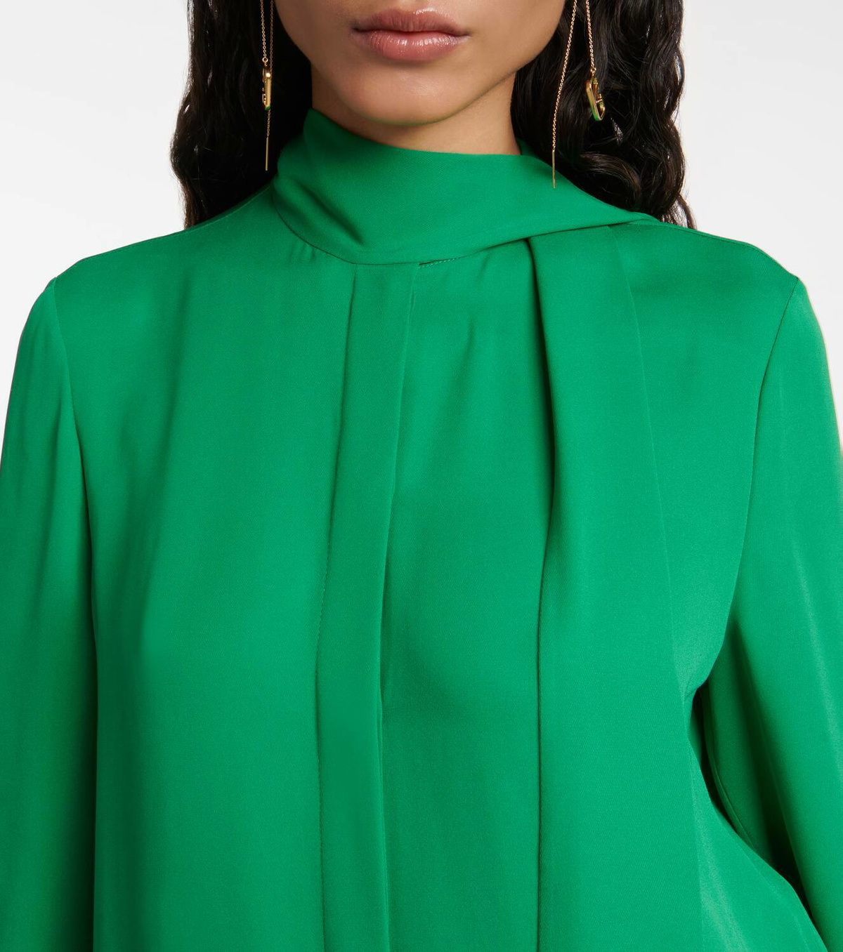 green satin blouse zara