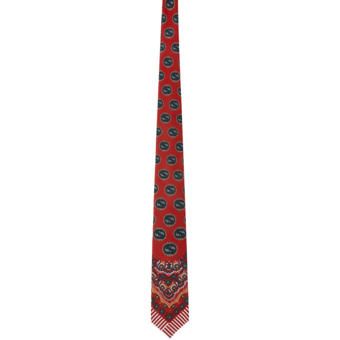 Photo: Gucci Red Interlocking G Paisley Tie