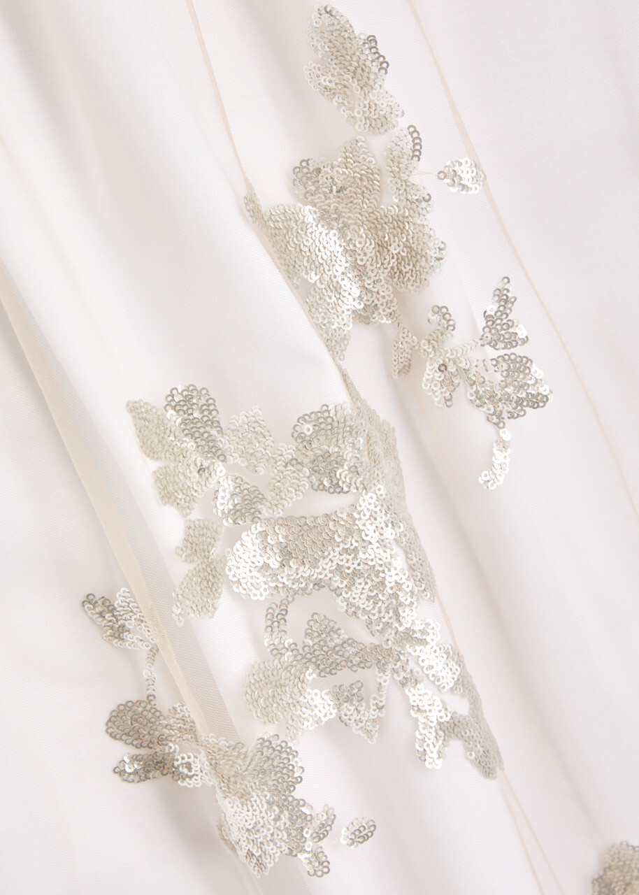 Marques' Almeida Floral Sequin-embellished Tulle and Cotton T-shirt White