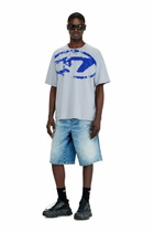 Diesel T-shirt with distressed flocked logo - T-Shirts Mens in Blue