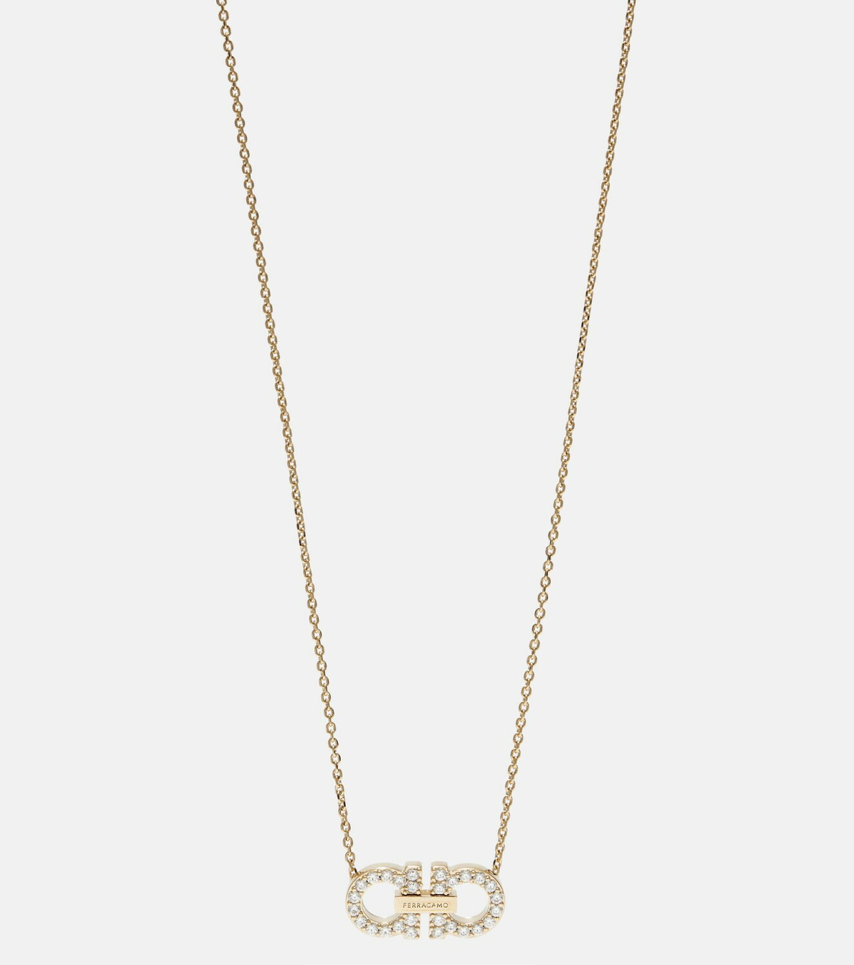Ferragamo Gancini logo pendant necklace