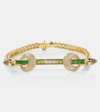 Ananya Chakra 18kt gold bracelet with diamonds, quartz, tsavorites, and peridots