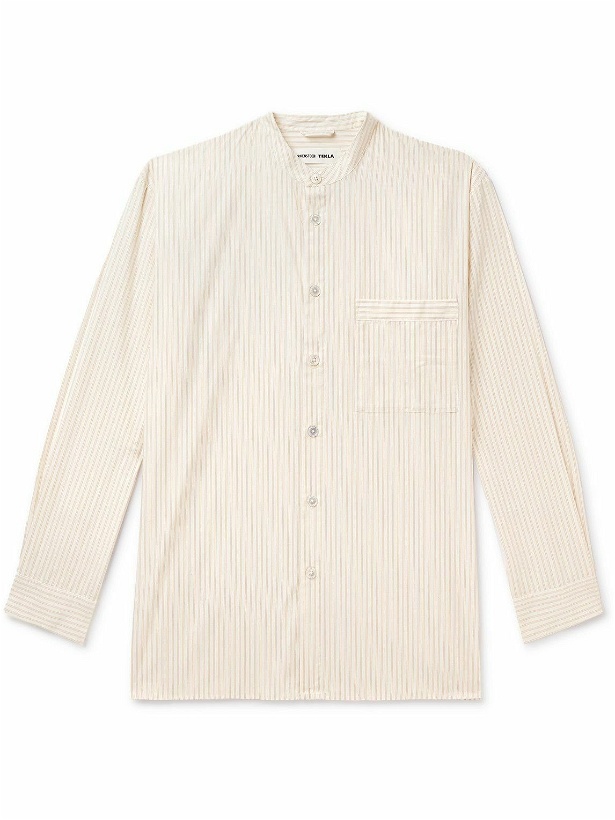 Photo: TEKLA - Birkenstock Striped Organic Cotton-Poplin Pyjama Shirt - Neutrals