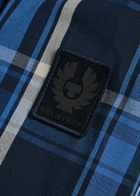 Belstaff Fleet Checked Cotton-poplin Shirt Navy