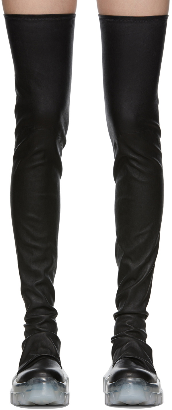 Rick Owens Black Bozo Stocking Tractor Boots Rick Owens