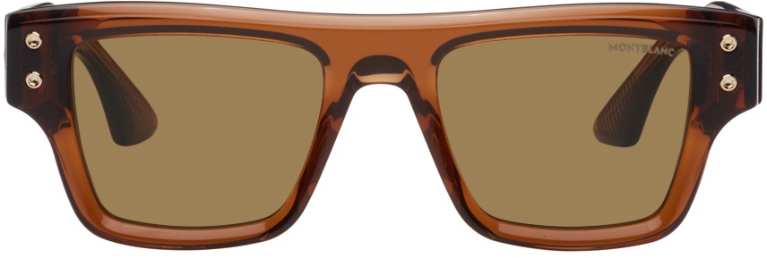 Photo: Montblanc Brown Square Sunglasses