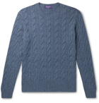 Ralph Lauren Purple Label - Slim-Fit Cable-Knit Cashmere Sweater - Blue