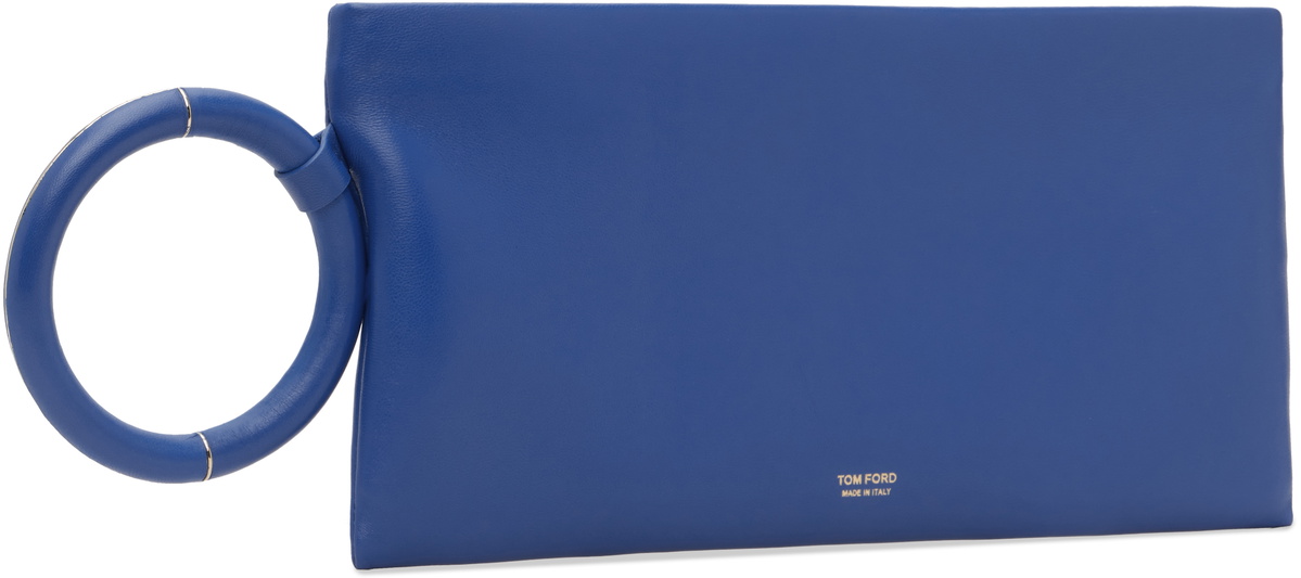 TOM FORD Burgundy Nappa Leather Aura Clutch