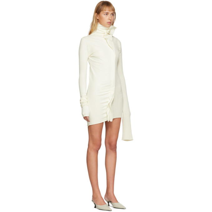 Christina Seewald SSENSE Exclusive Off-White Split Dress Sweater