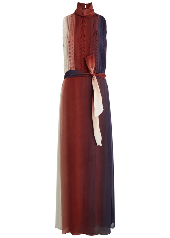 Photo: Forte_forte Belted Dégradé Chiffon Maxi Dress Dark Purple