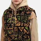 Beams Plus Men's Stand Collar Fleece Zip Vest in Batik