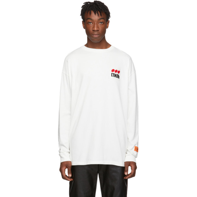 Photo: Heron Preston White Style Dots Long Sleeve T-Shirt