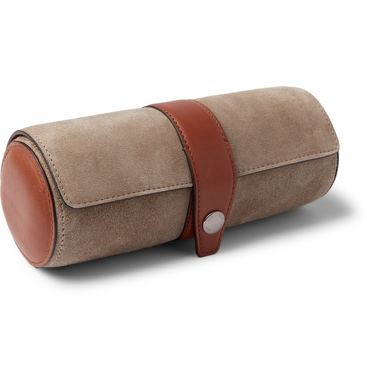 Photo: Brunello Cucinelli - Leather-Trimmed Suede Watch Roll - Neutrals