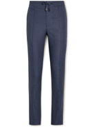 Brioni - Sidney Slim-Fit Tapered Linen Drawstring Trousers - Blue