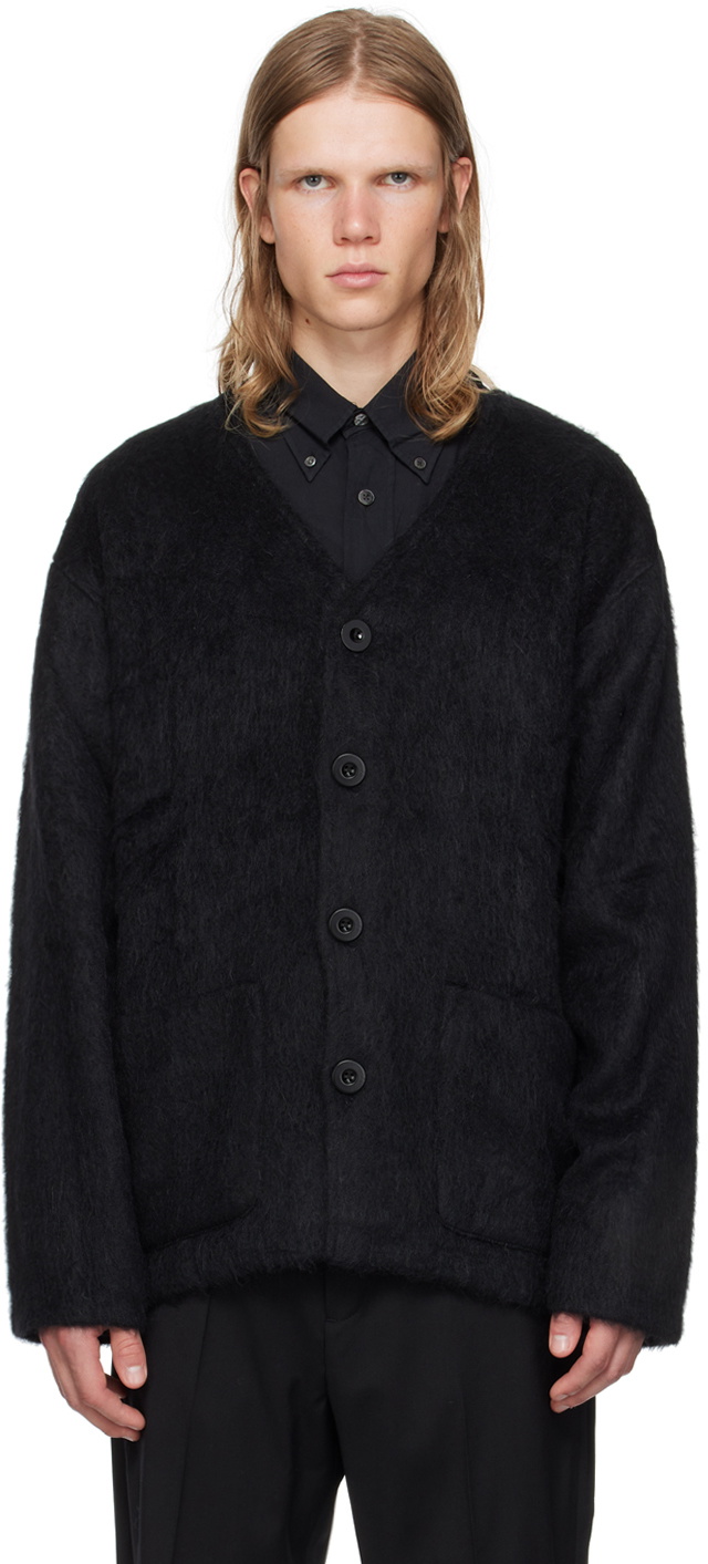 OUR LEGACY Black Shag Knit Cardigan Our Legacy OUR LEGACY Black Shag Knit Cardigan Our Legacy