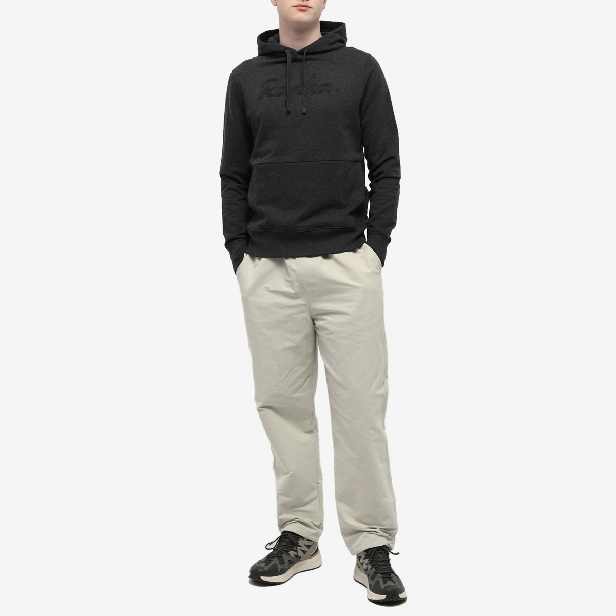 Rapha Men's Logo Pullover Hoody in Charcoal Marl Rapha