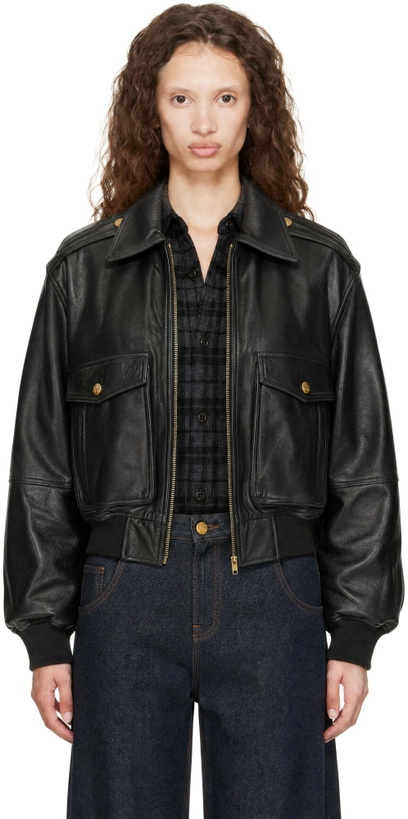 Photo: WILLY CHAVARRIA Black Cropped Leather Jacket