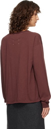Maison Margiela Burgundy Cotton Numerical T-shirt