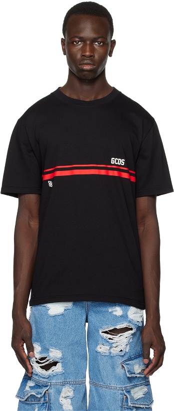 Photo: GCDS Black Striped T-Shirt