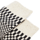 RoToTo Warped Checker Crew Sock in Black